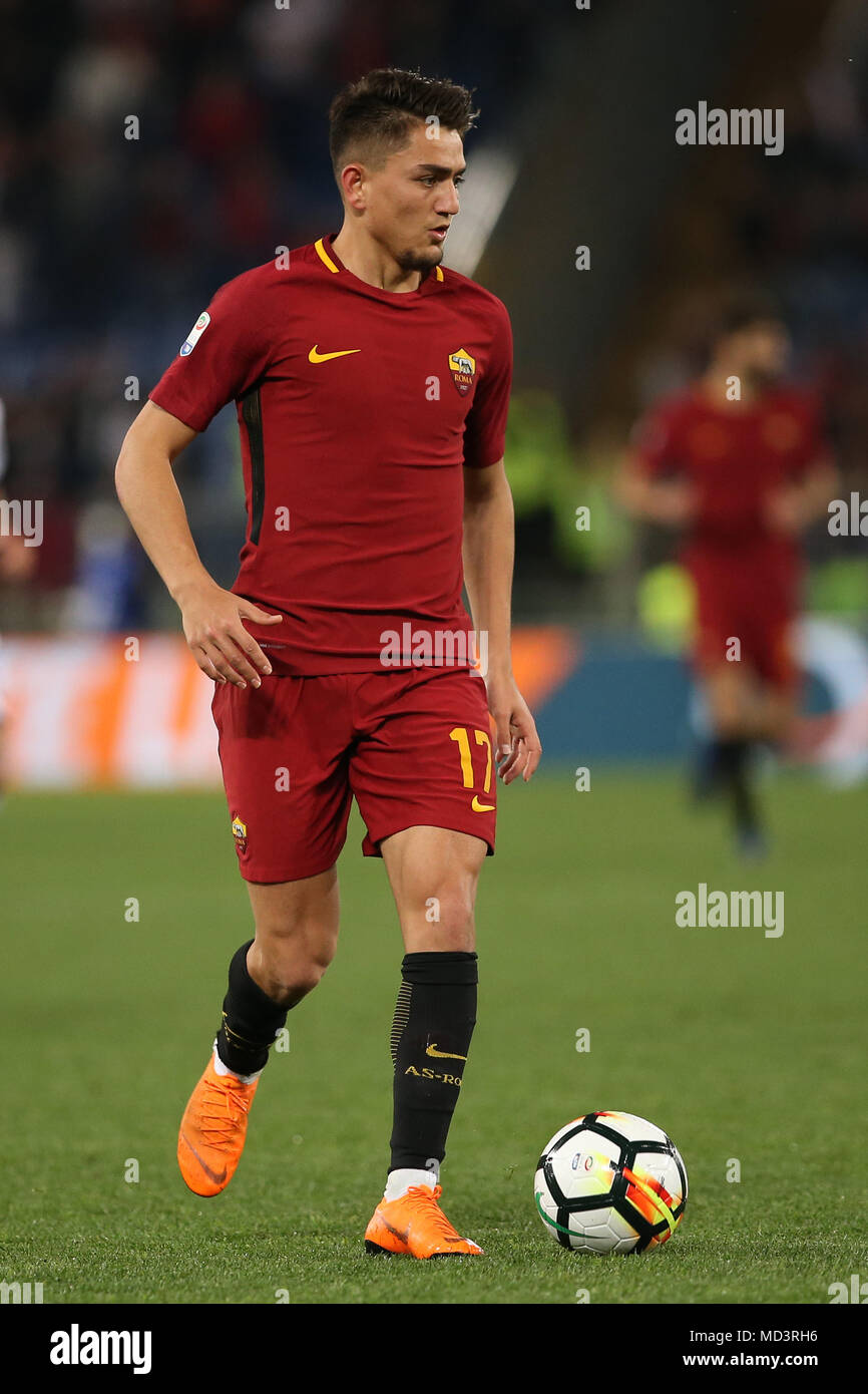 Cengiz Roma Olympic Stadium, Rome, Italy. 18th Apr, 2018. Cengiz Under of Roma ...