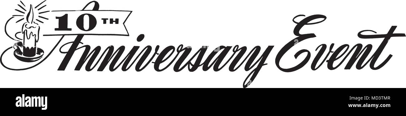 Anniversary Event Retro Clipart Banner Stock Vector Art