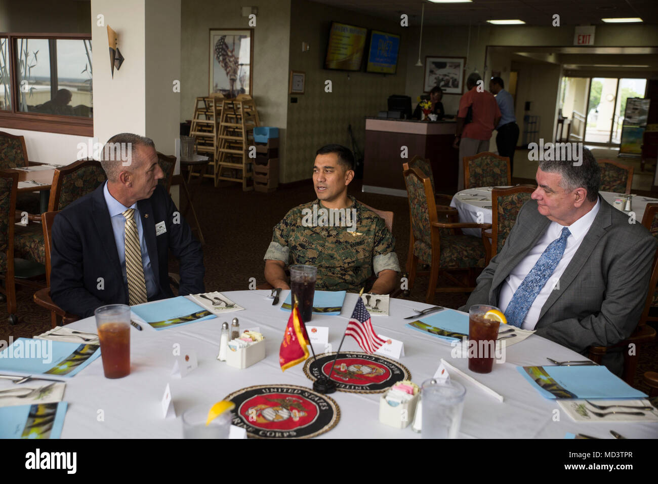 U.S. Marine Corps Col. Raul Lianez (Center), the commanding officer ...