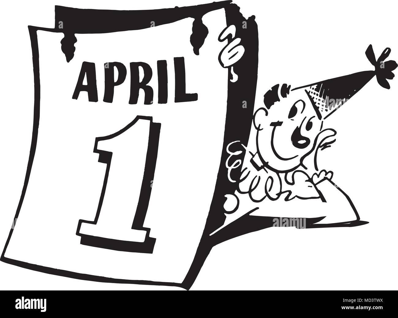 April Clipart Black And White