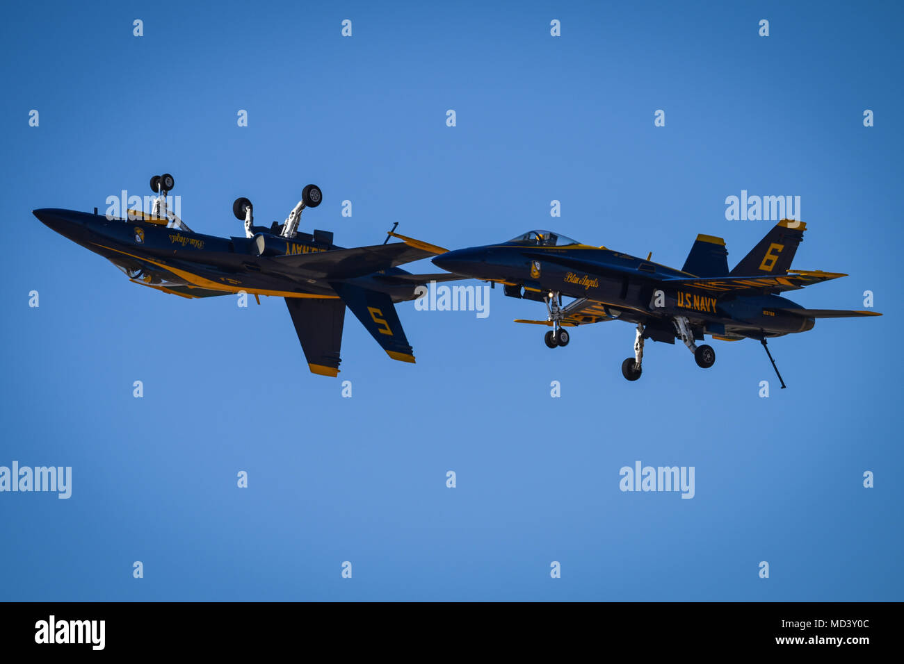 The U.S. Navy Blue Angels demonstrate the superior maneuverability