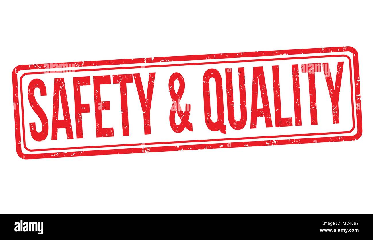 Safety & quality grunge rubber stamp on white background, vector ...