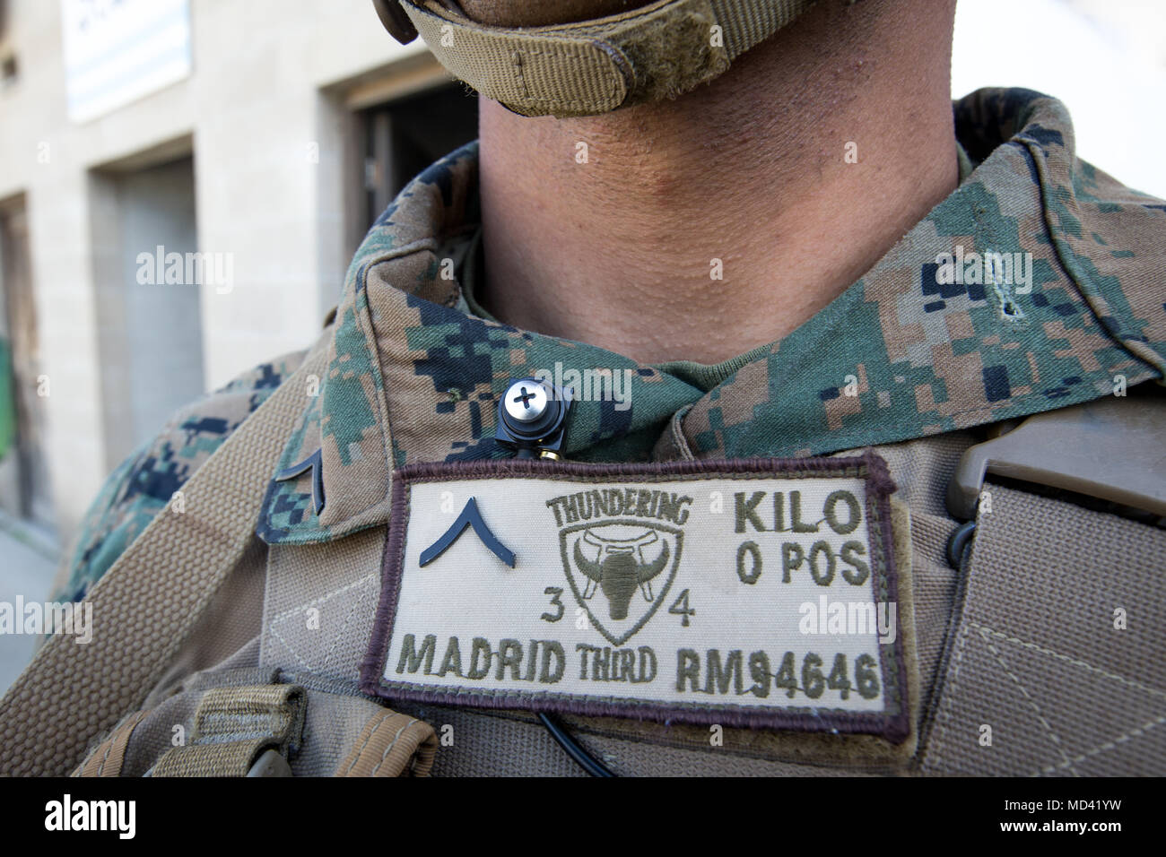 Us Marine Corps Pfc Robert Madrid An Infantryman With 3rd Battalion 4th Marines Wears A 5614