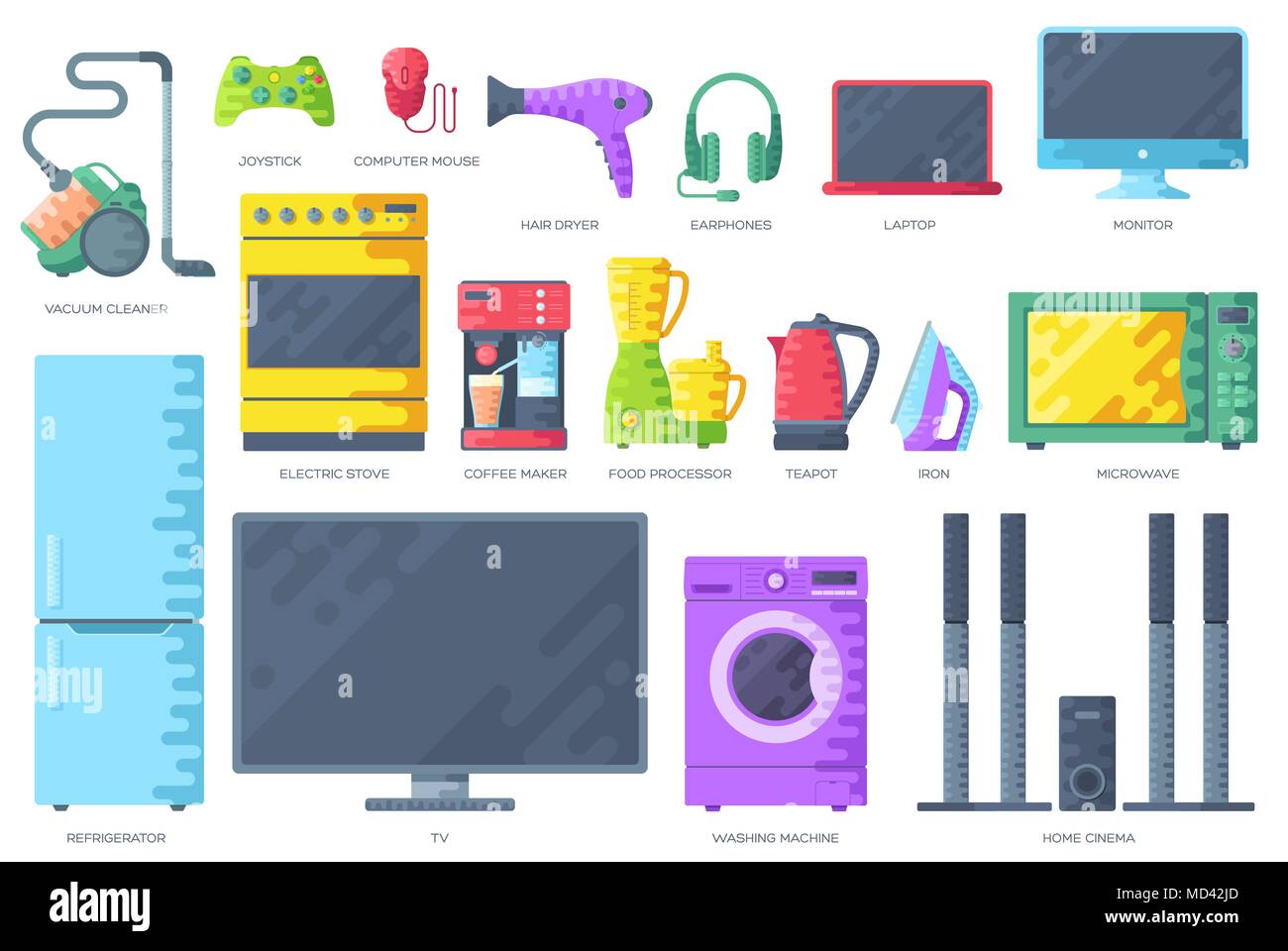 Appliances for Smart Home, Gadgets Collection Stock Vector - Illustration  of housekeeping, household: 171412970