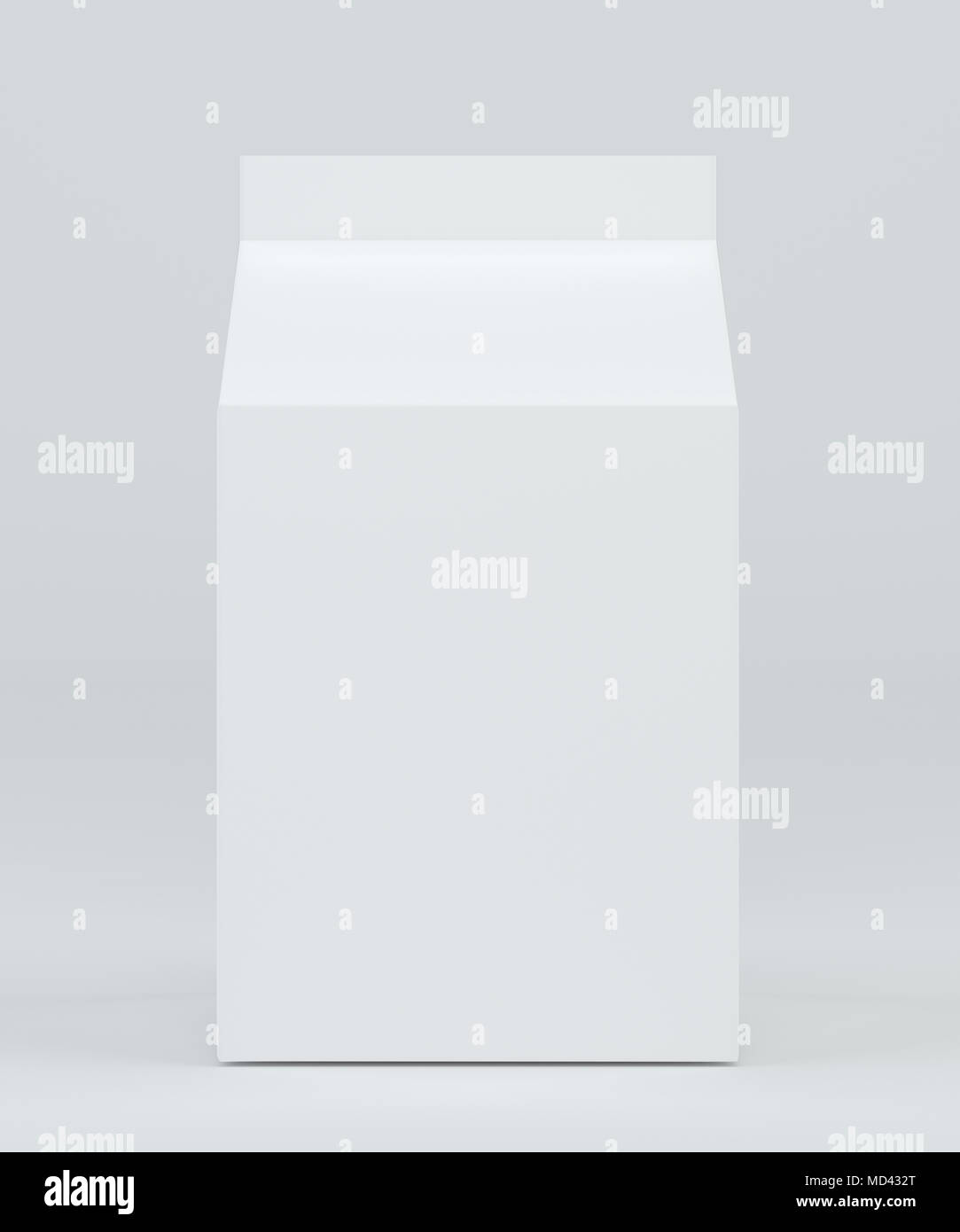 Download Milk Box Front View Carton Box Mock Up White Clear Empty Box 3d Rendering Stock Photo Alamy