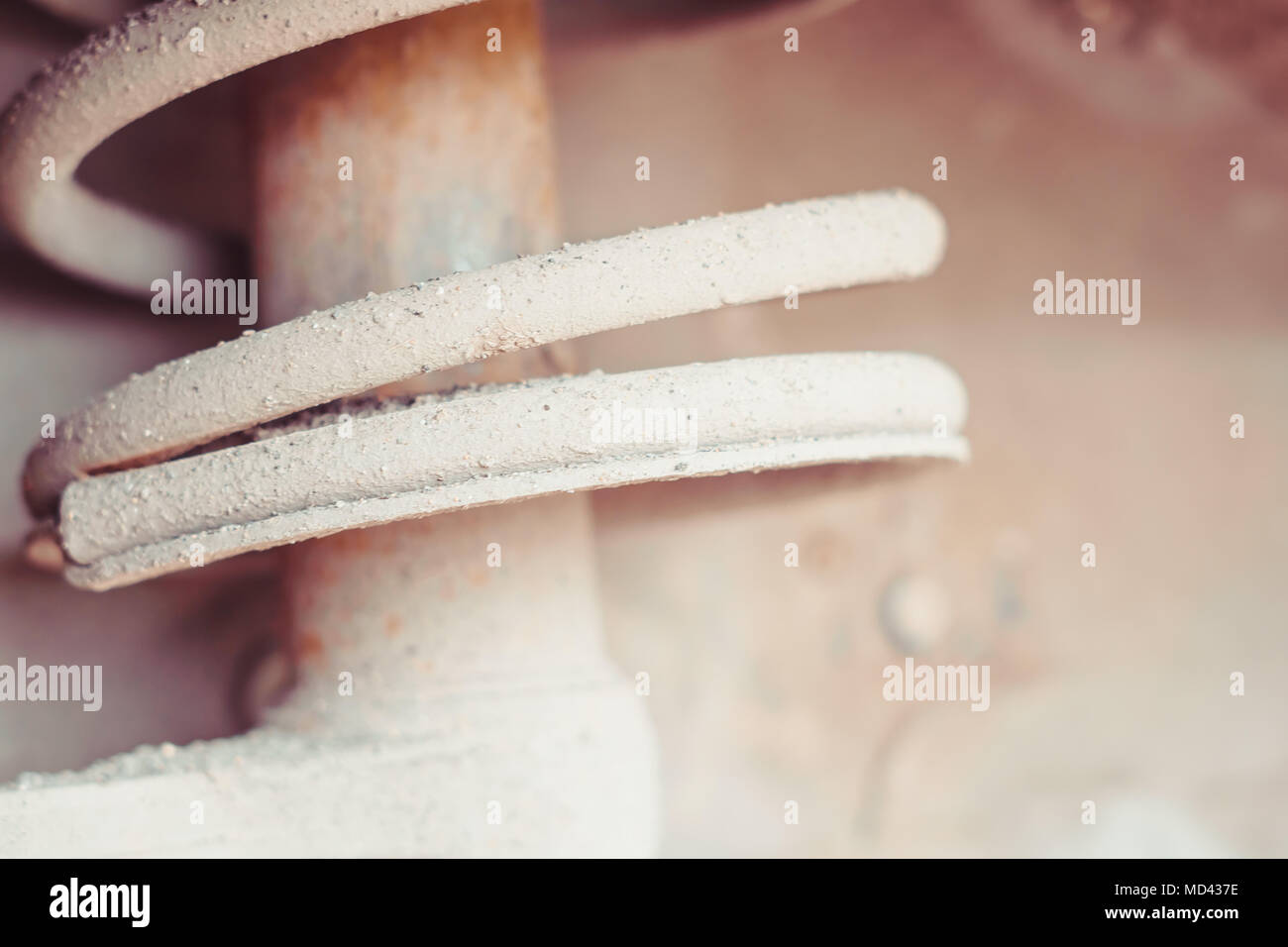 motorcycle shock absorber rusty crack large broken Stock Photo Alamy