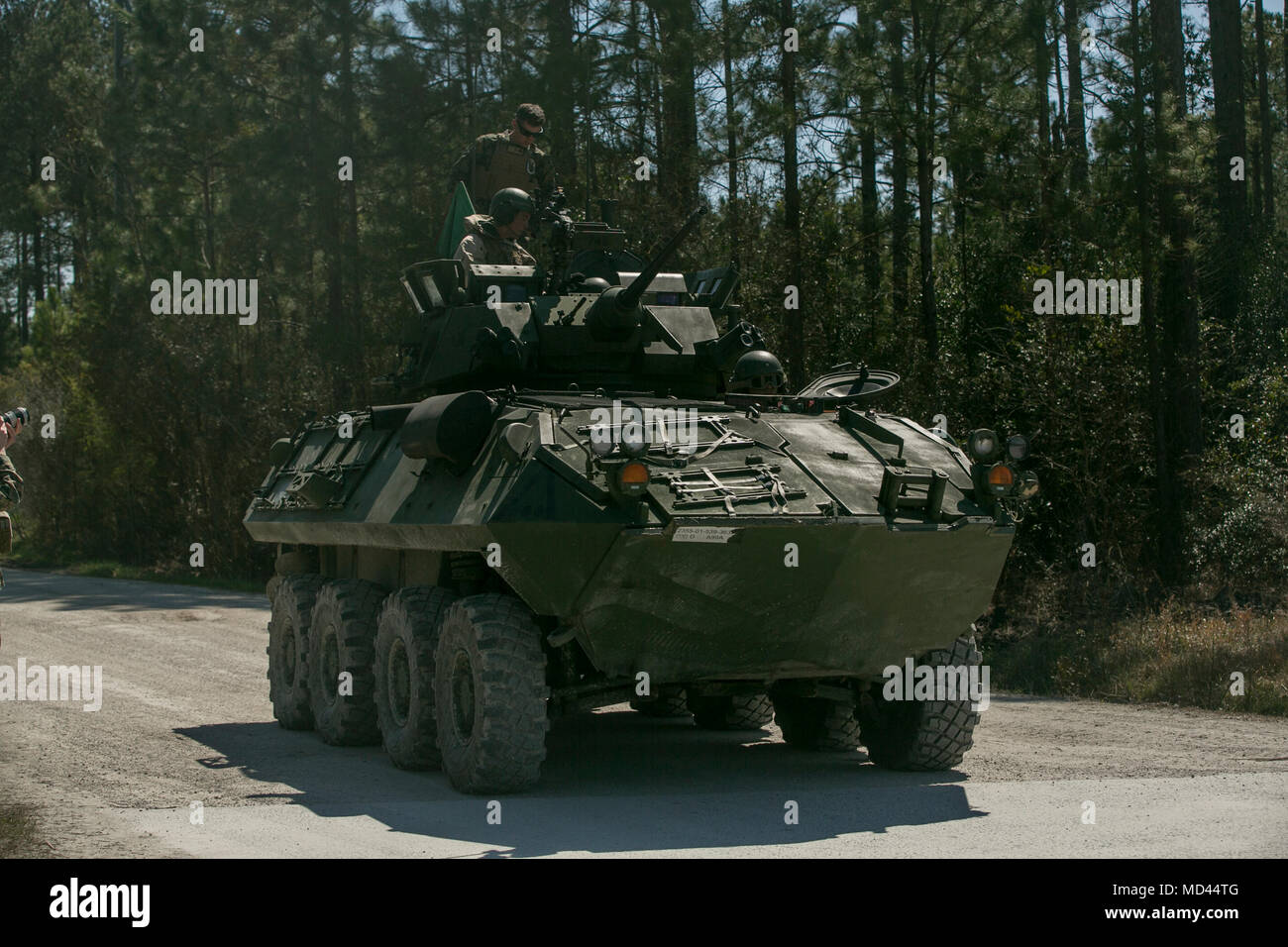 U.S. Marines with 2nd Light Armored Reconnaissance Battalion (LAR) use Mission Oriented