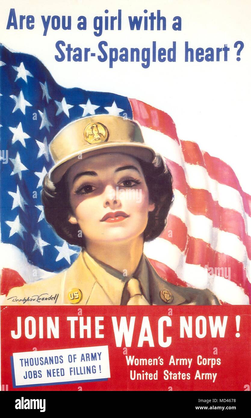 A World War II recruiting poster for the Women's Army Corps (WAC Stock