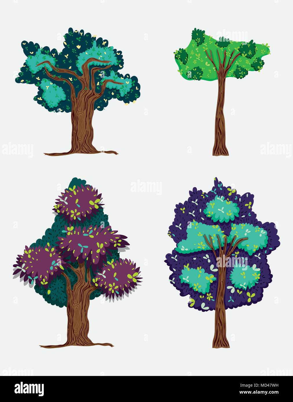 Mist misty trees Stock Vector Images - Alamy