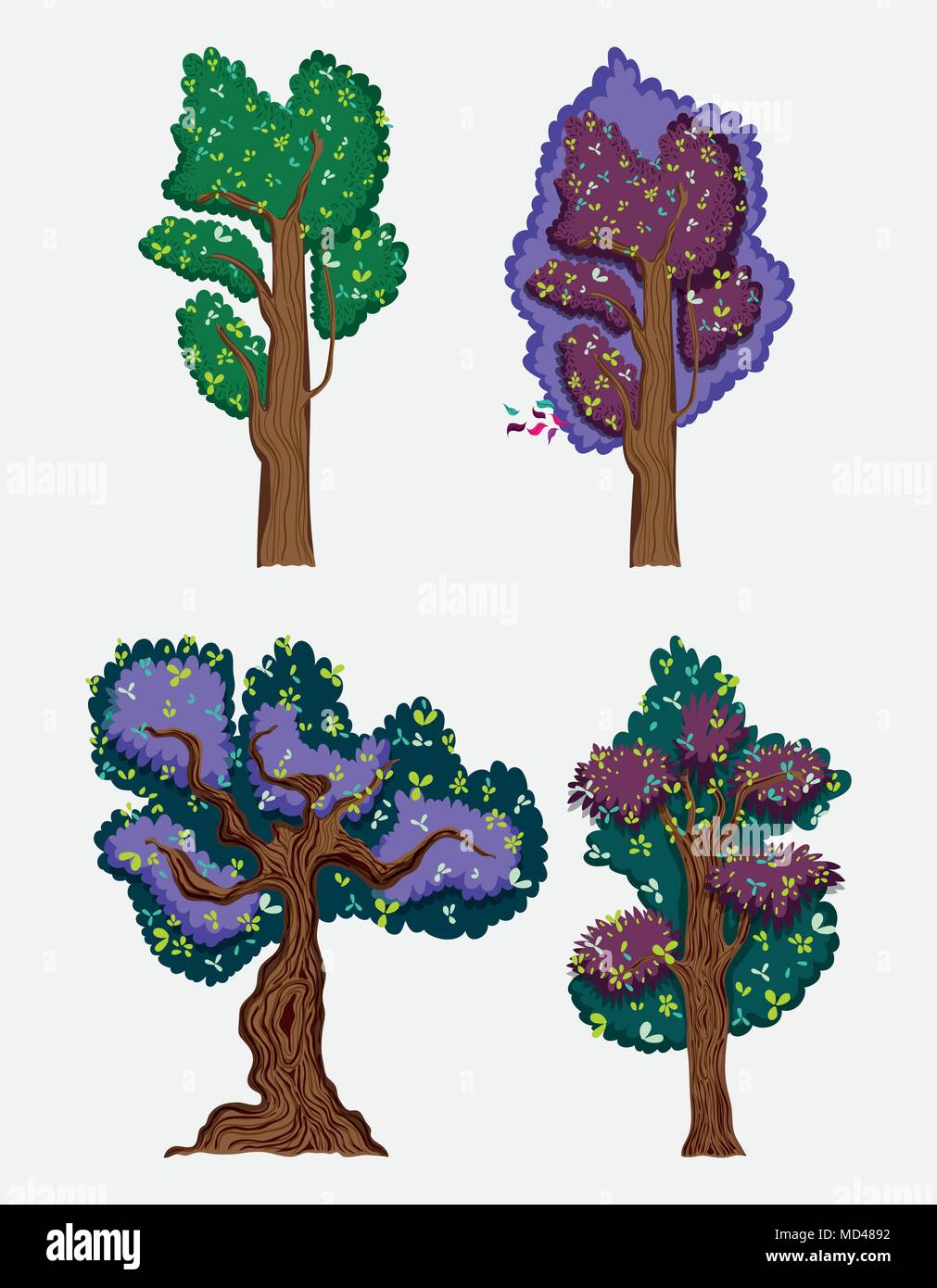 Set of trees Stock Vector Image & Art - Alamy