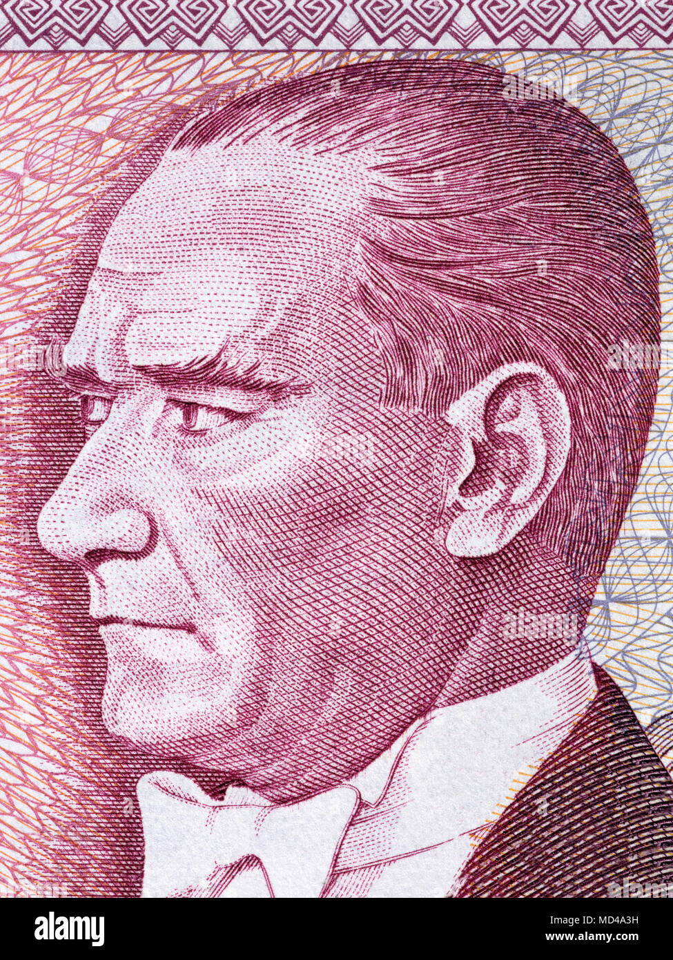 Mustafa Kemal Ataturk portrait from Turkish money Stock Photo