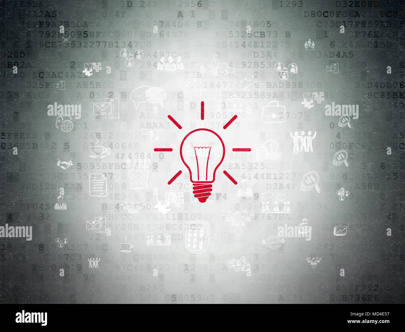 Finance concept: Light Bulb on Digital Data Paper background Stock ...
