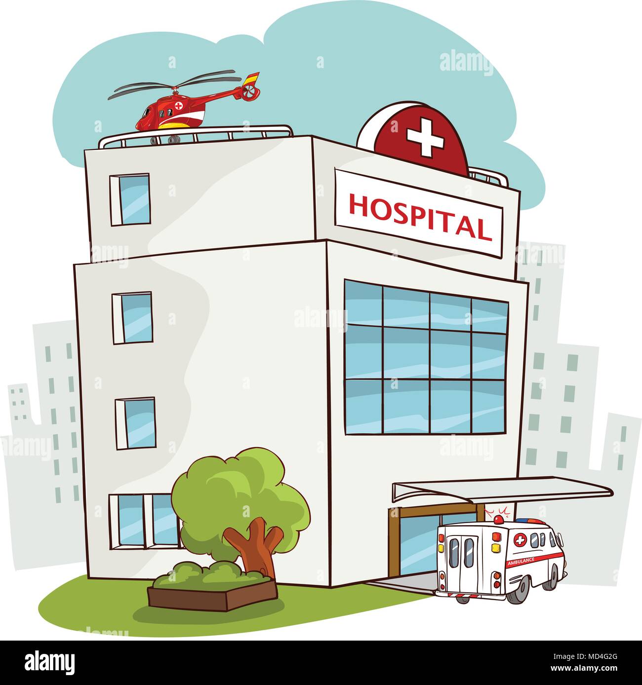 Hospital building, medical icon. Healthcare, hospital and medical