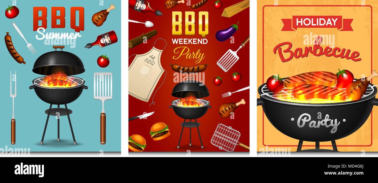 https://c8.alamy.com/comp/MD4G6J/barbecue-grill-elements-set-isolated-on-red-background-bbq-party-poster-summer-time-meat-restaurant-at-home-charcoal-kettle-with-tool-sauce-and-foods-kitchen-equipment-for-menu-cooking-outdoors-MD4G6J.jpg