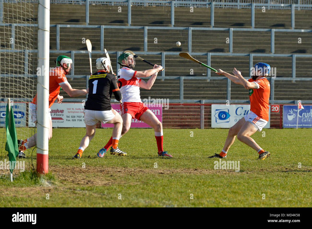 Derry v Armagh, GAA Hurling Allianz National Hurling League, Celtic Park, Derry. Stock Photo