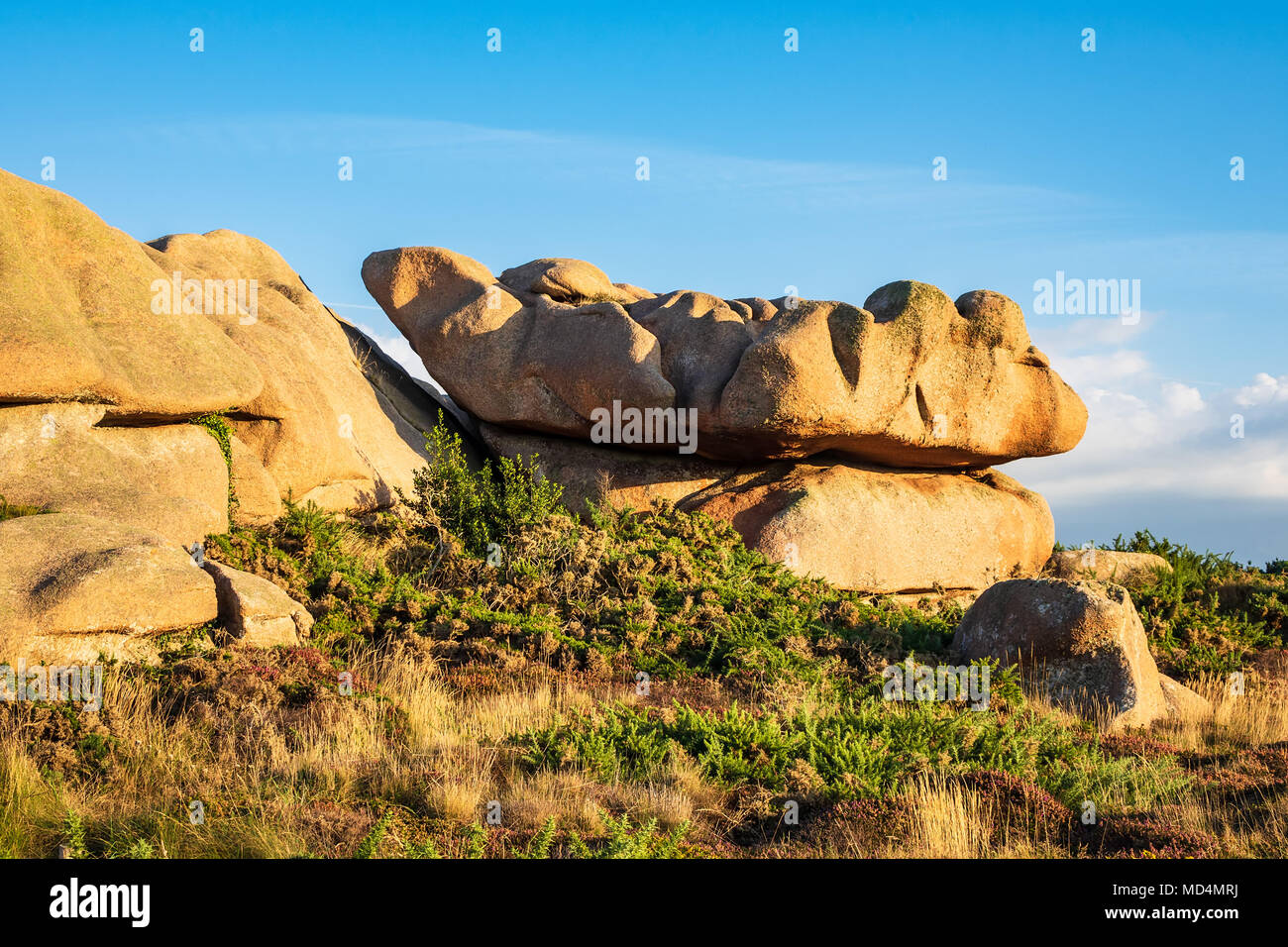 Atlantic Ocean coast in Brittany near Ploumanach, France Stock Photo ...