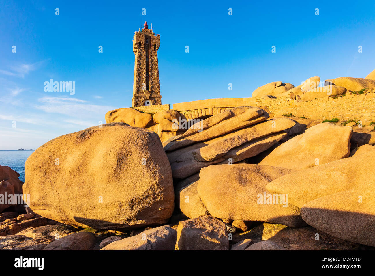 Atlantic Ocean coast in Brittany near Ploumanach, France Stock Photo ...