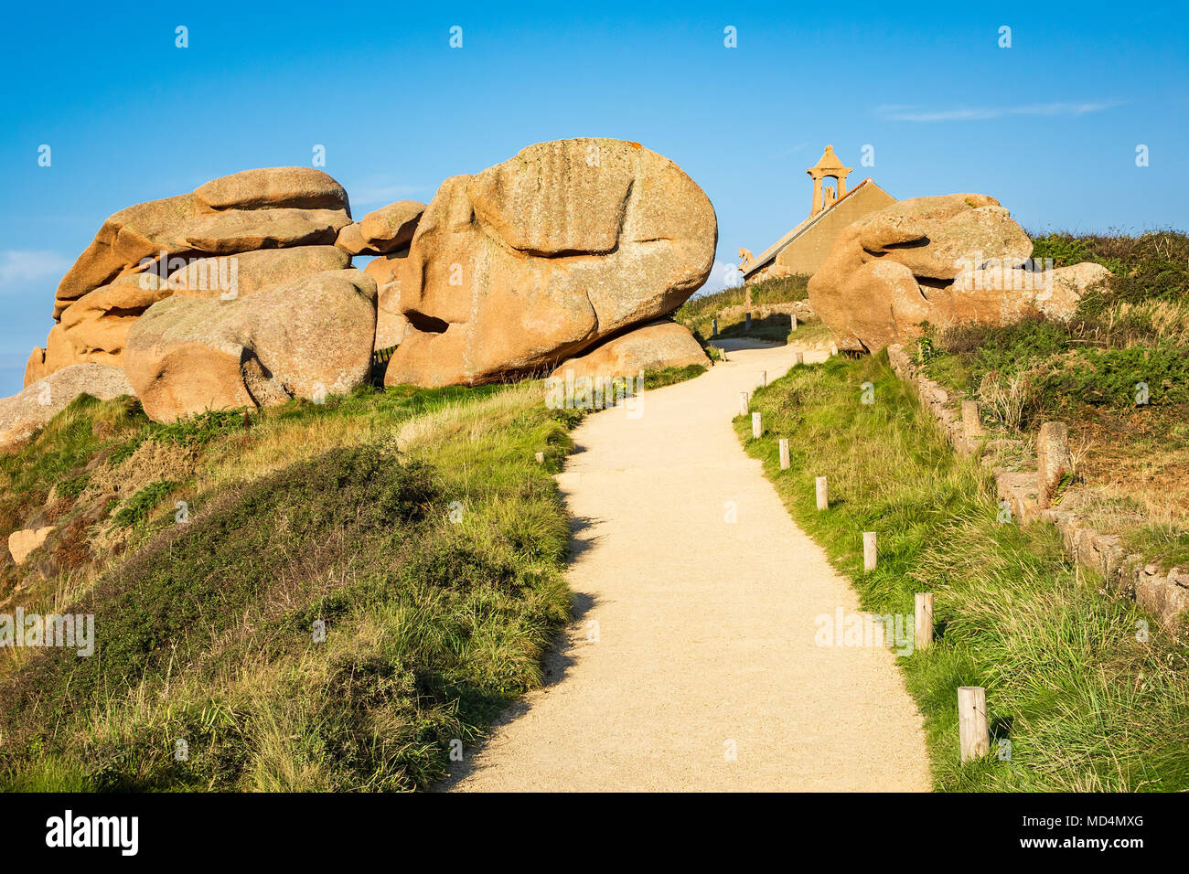 Atlantic Ocean coast in Brittany near Ploumanach, France Stock Photo ...
