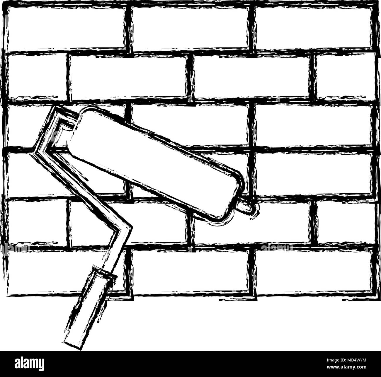 wall bricks with roller paint tool Stock Vector Image & Art Alamy