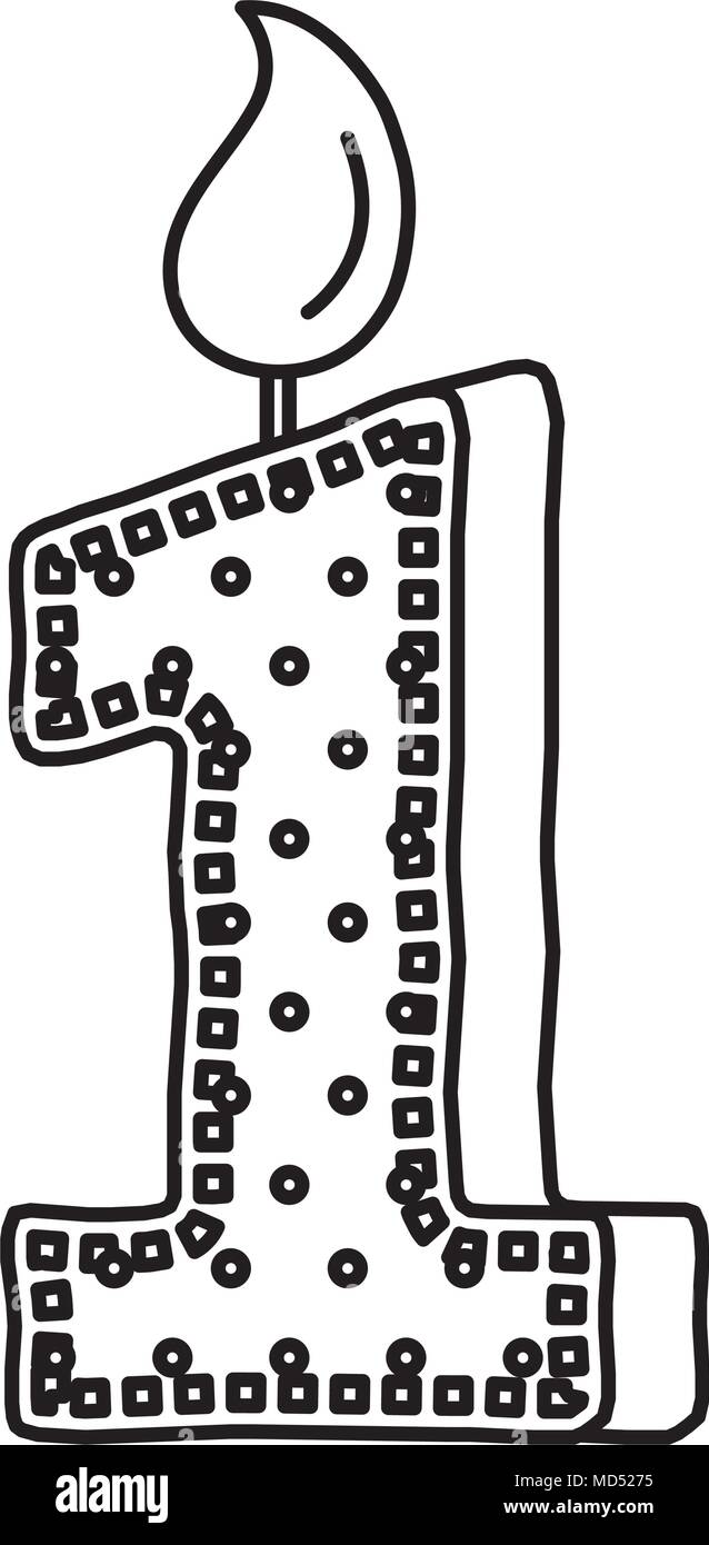 birthday candle with number one Stock Vector Image & Art - Alamy