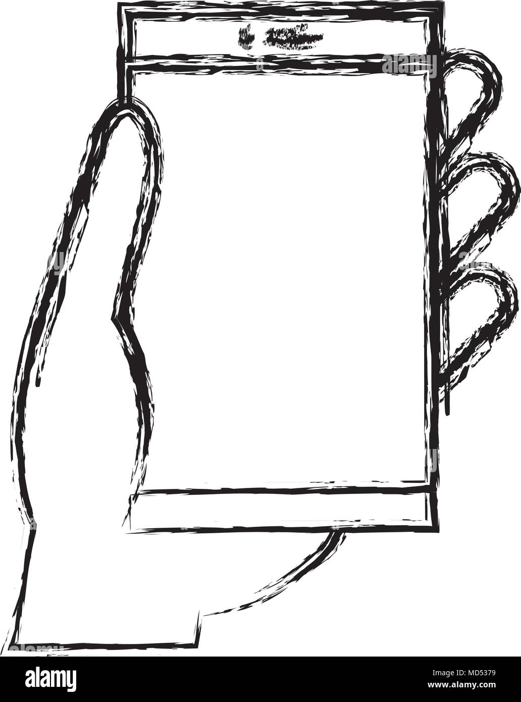 hand with smartphone device isolated icon Stock Vector Image & Art - Alamy