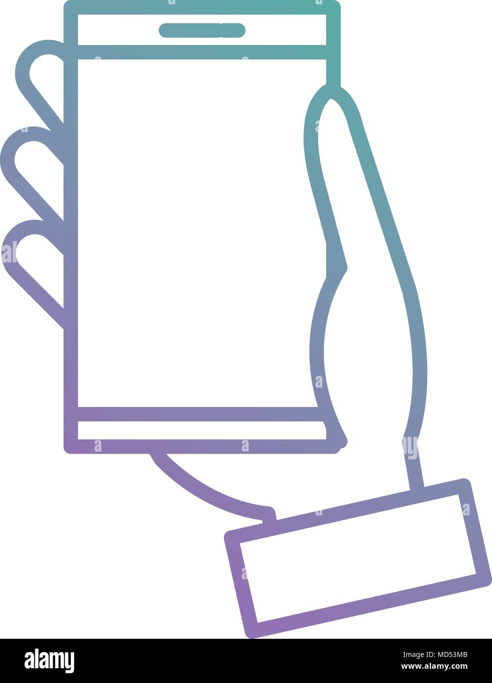 hand with smartphone device isolated icon Stock Vector Image & Art - Alamy