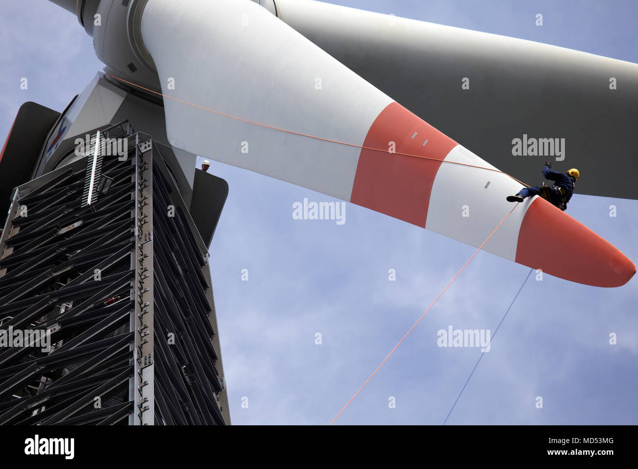 Wind turbine worker hires stock photography and images Alamy