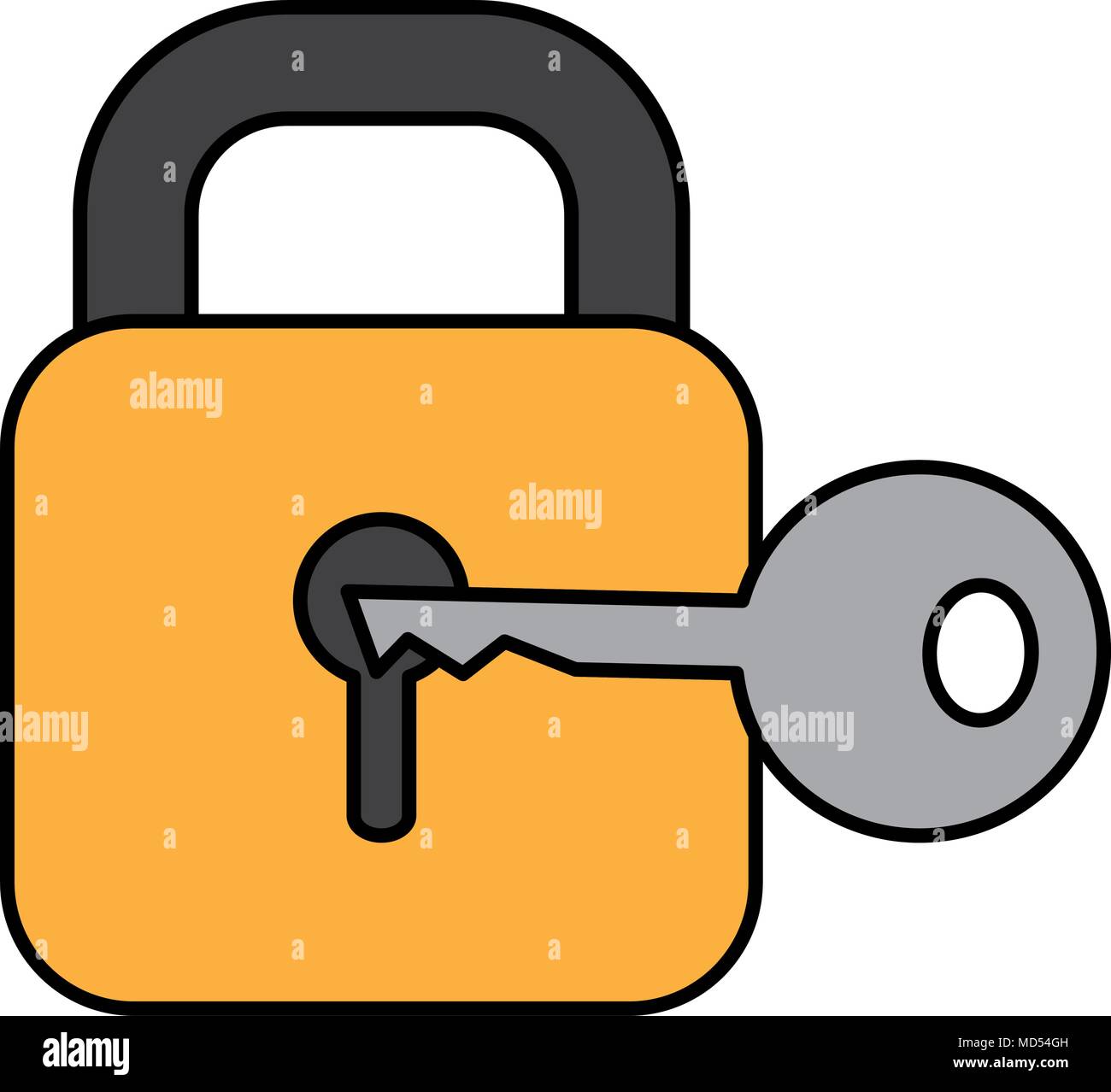 safe secure padlock with key Stock Vector Image & Art - Alamy