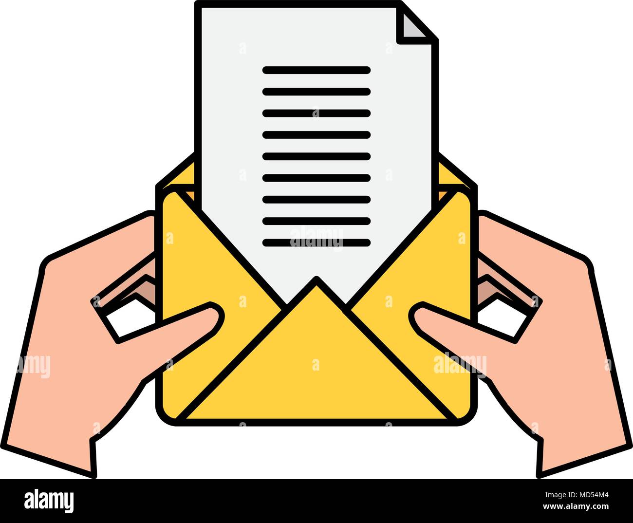 hands with envelope mail Stock Vector Image & Art - Alamy