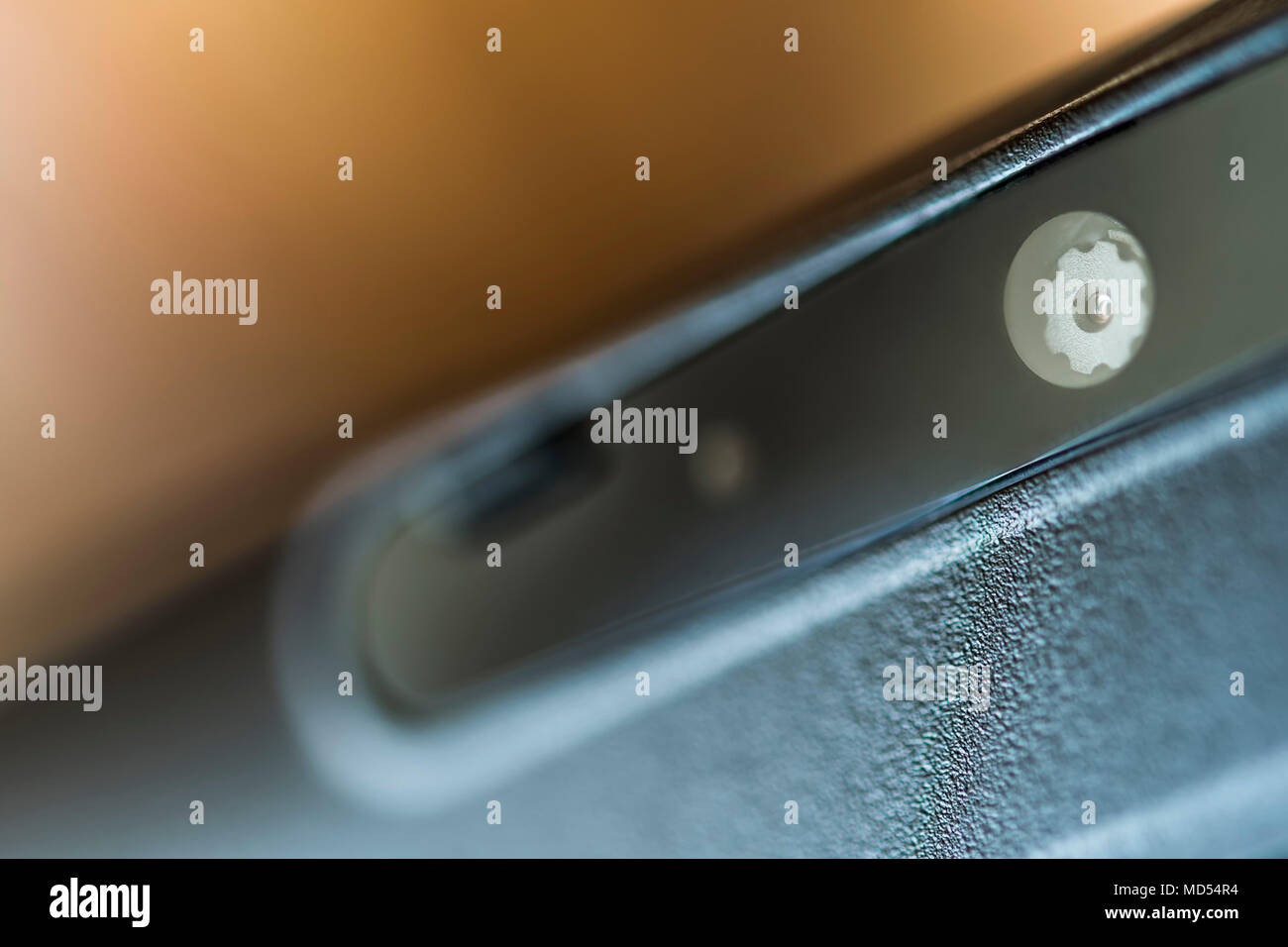 Camera lens at the front of a computer Stock Photo - Alamy