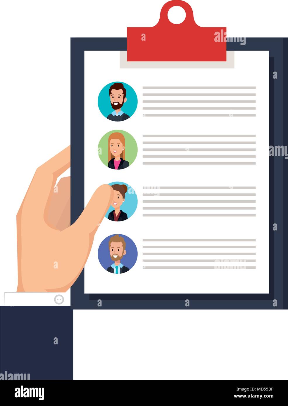 hand lifting clipboard with curriculum vitae Stock Vector Image & Art ...