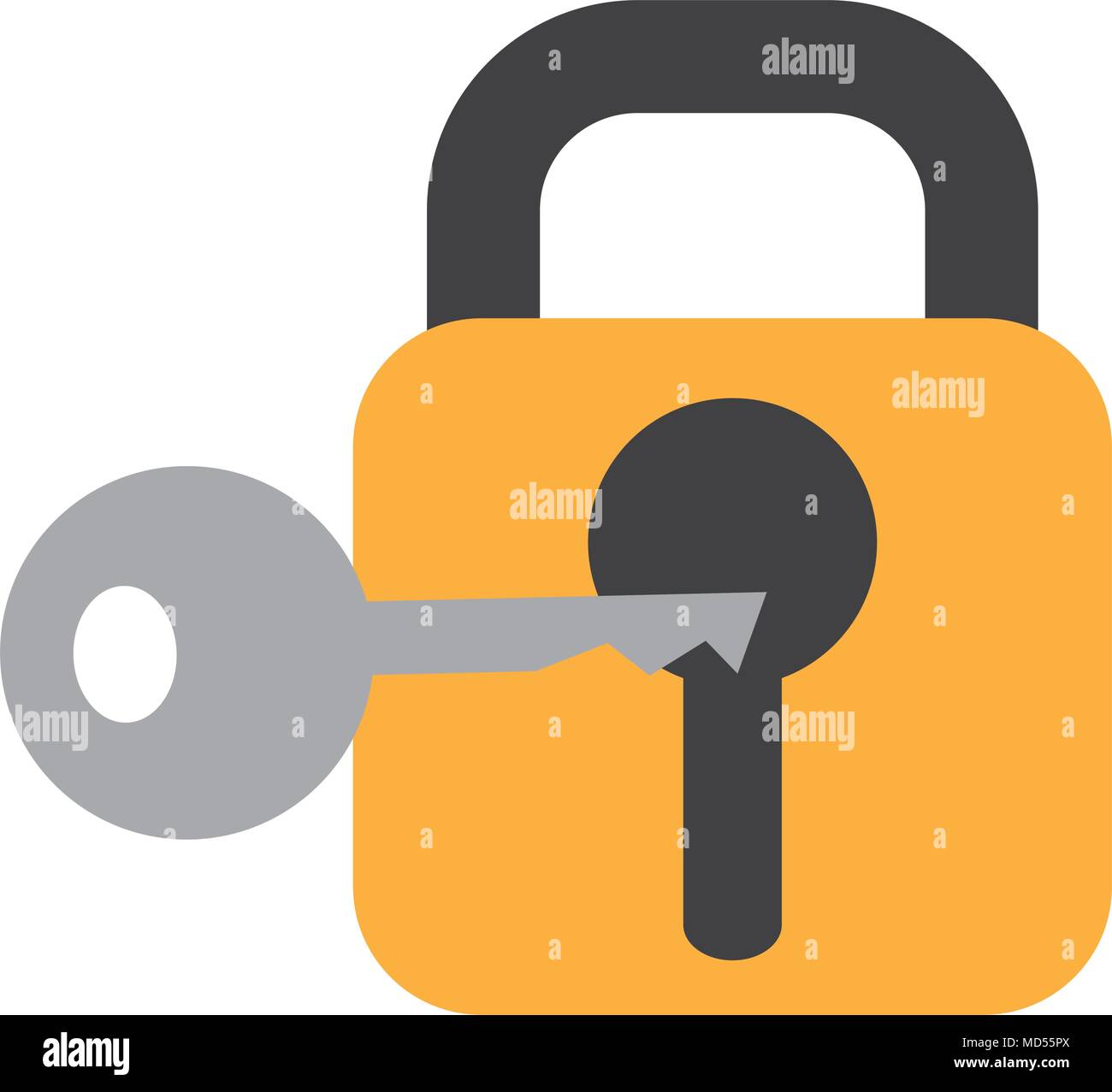 safe secure padlock with key Stock Vector Image & Art - Alamy