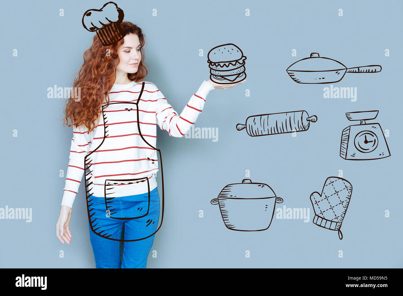 Woman chef illustration hi-res stock photography and images - Alamy