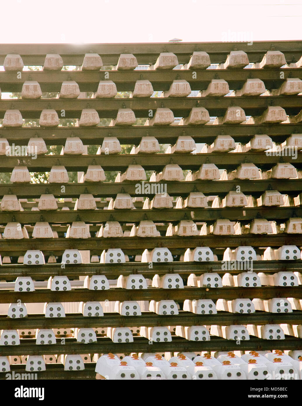 Perspective view of stacked rails. construction of new lines Railways ...