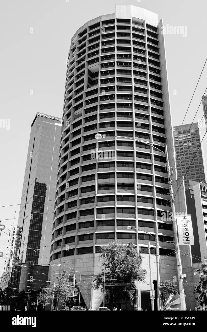 Shell House, 1 Spring Street Melbourne, on the corner of Flinders Street, now the home of the Victorian Department of Economic Development Stock Photo