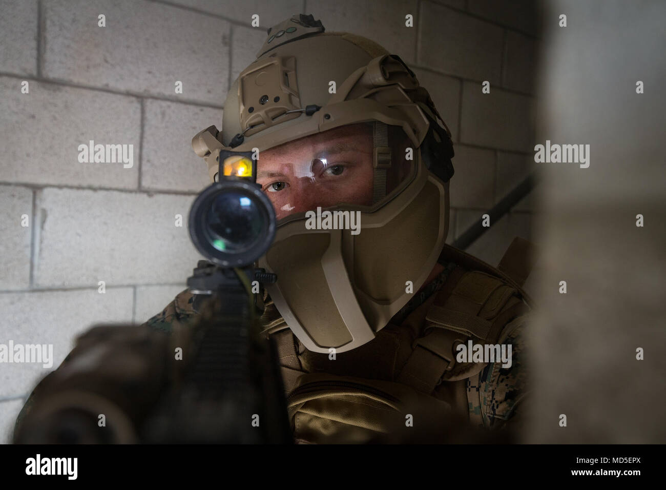 A U.S. Marine with 3rd Battalion, 4th Marine Regiment, 1st Marine