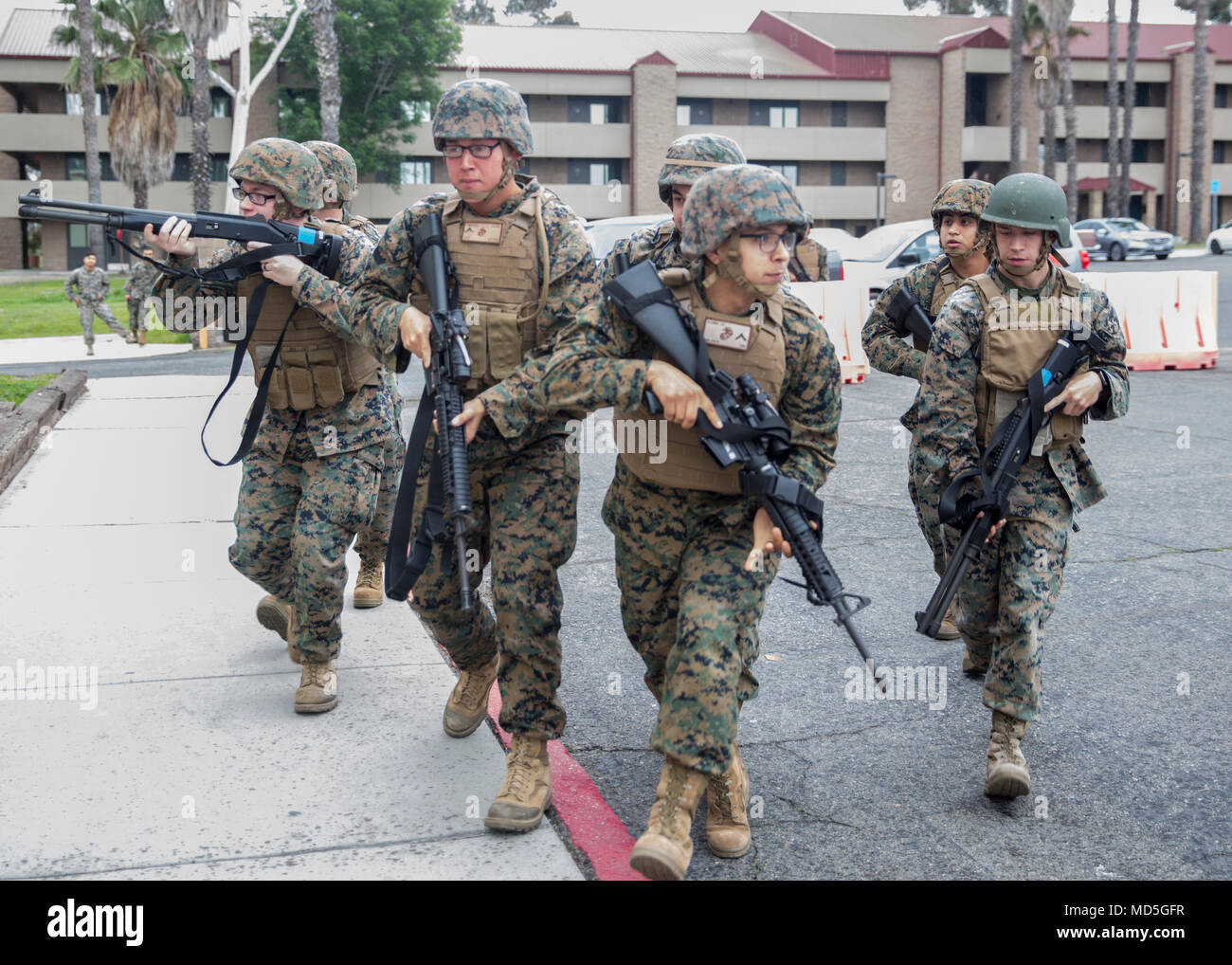 Marines Attached To The 11 18 Area Guard Conduct An Active