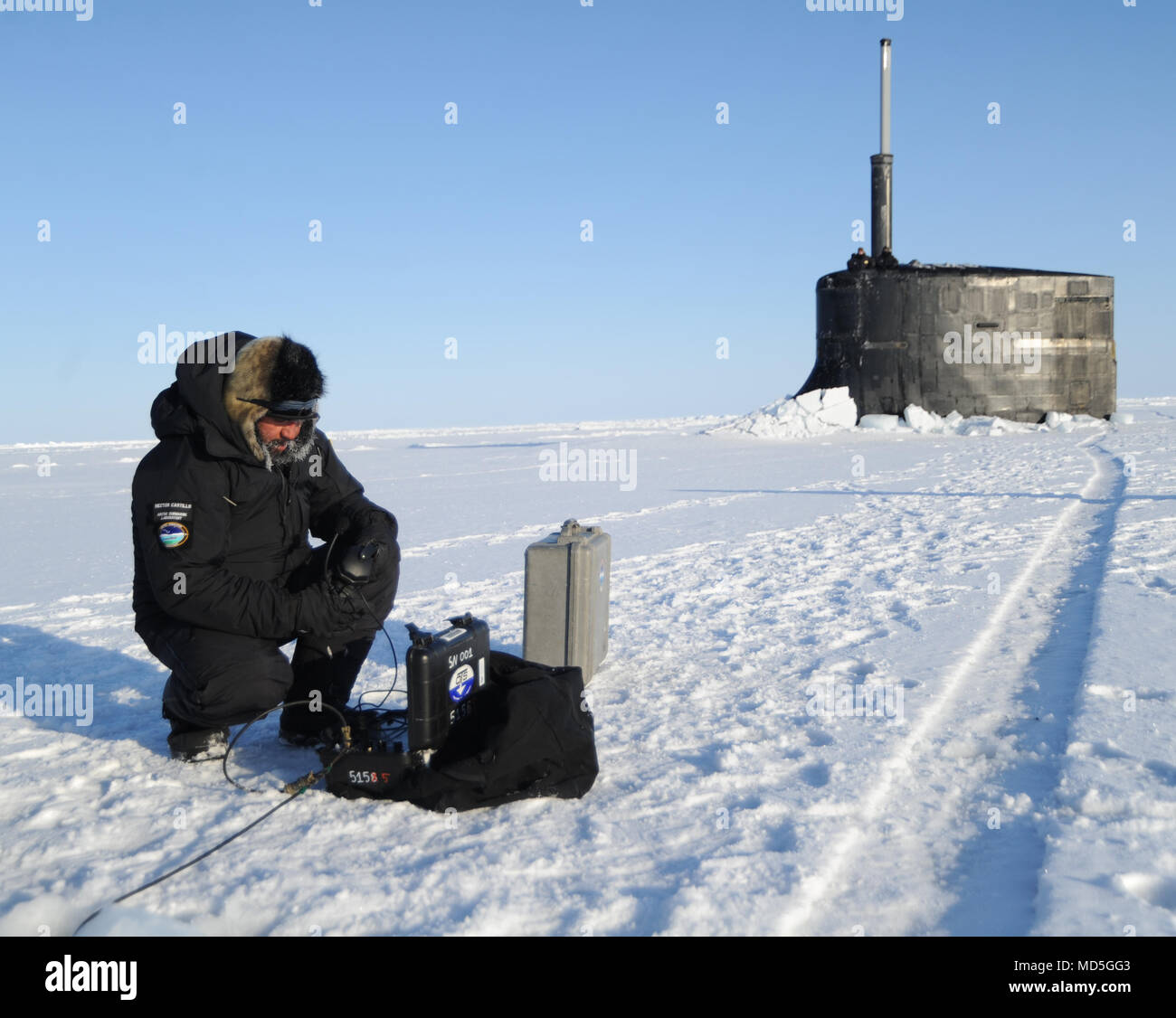 BEAUFORT SEA (March 21, 2018) Hector Castillo, a U.S. Navy Arctic