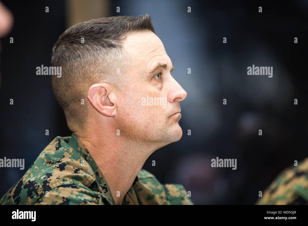 U. S. Marine Corps Col. Leland Suttee, commanding officer, Weapons and