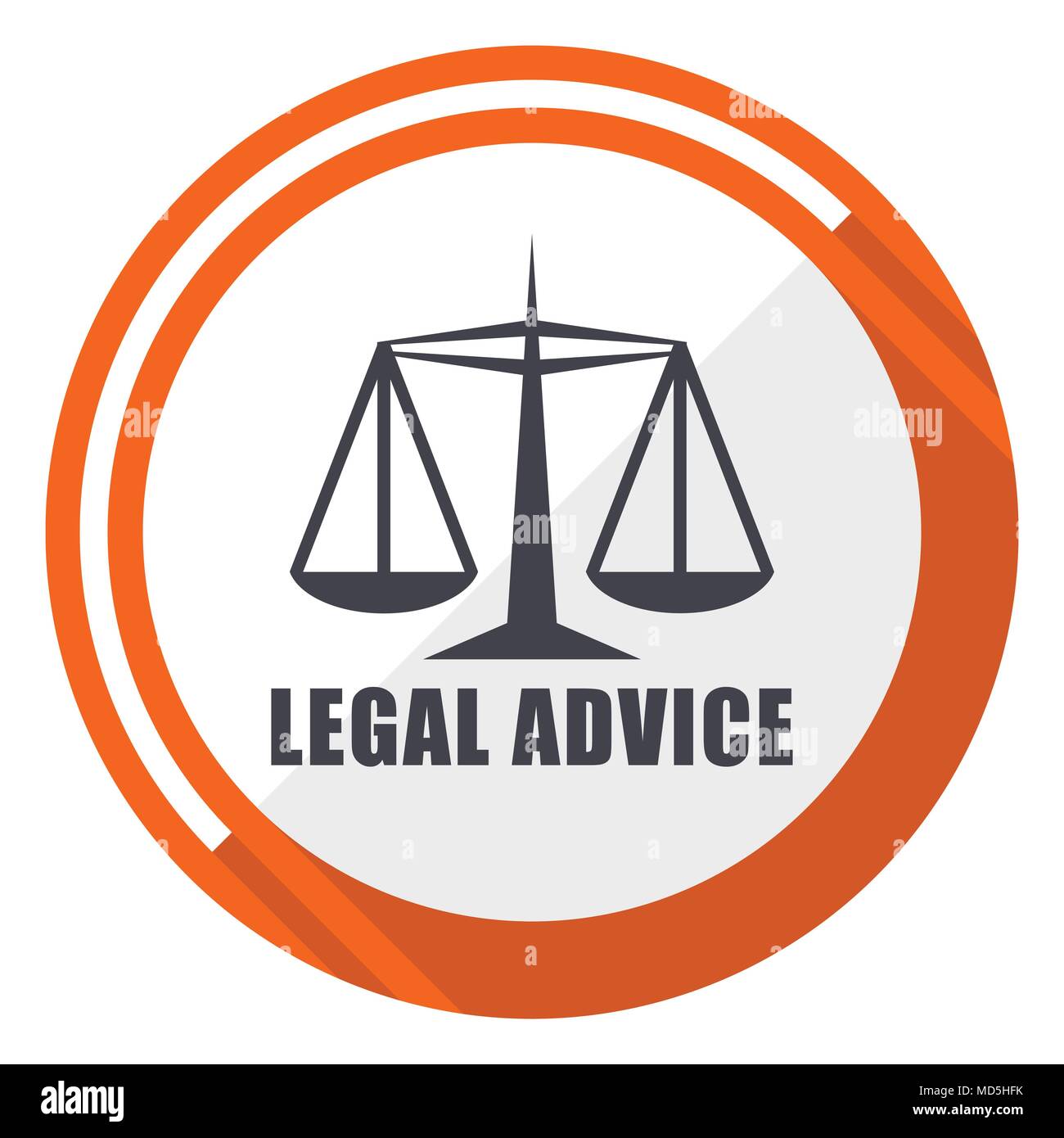 Legal advice flat design orange round vector icon in eps 10 Stock Vector  Image & Art - Alamy