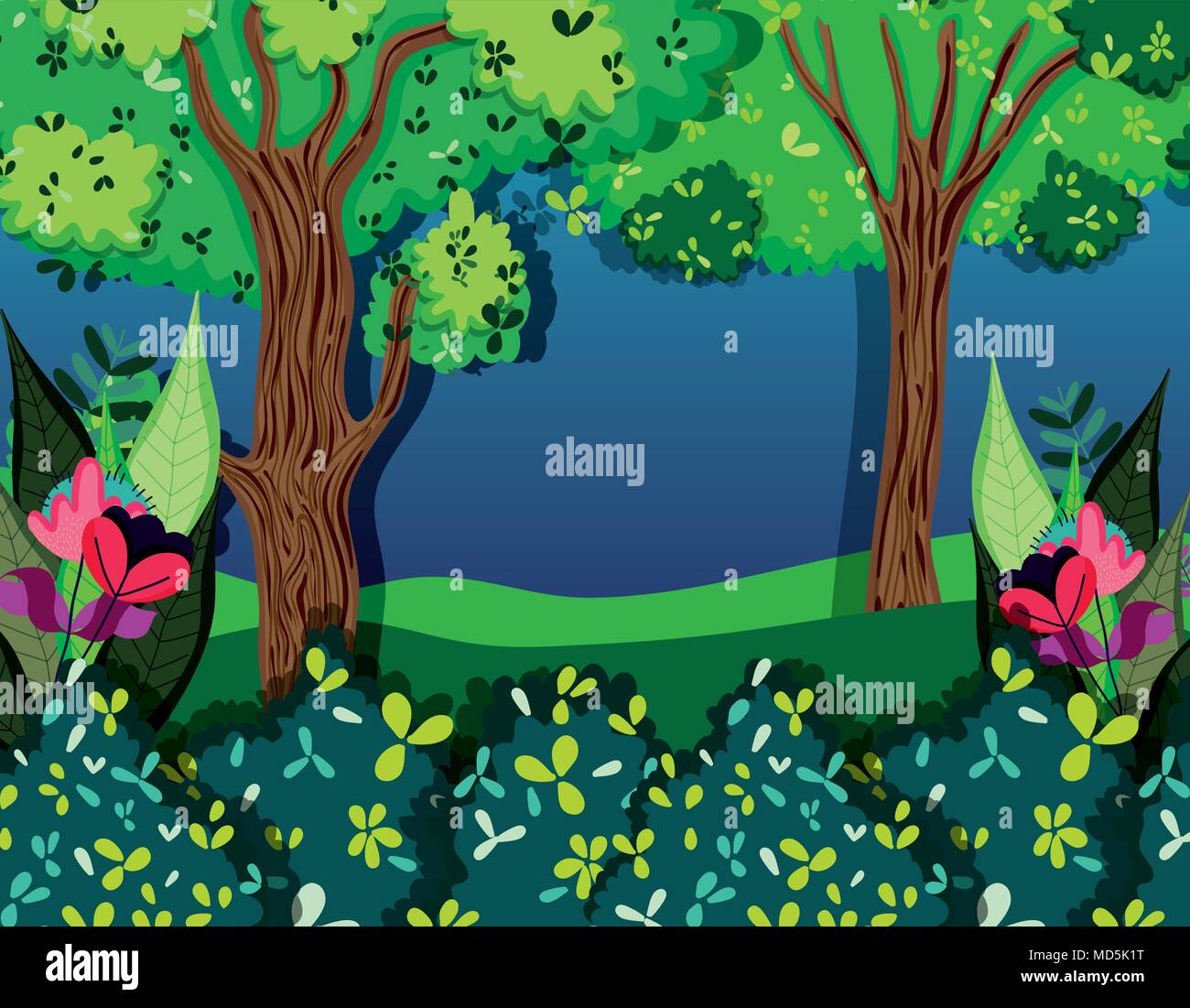 Beautiful forest at night Stock Vector Image & Art - Alamy
