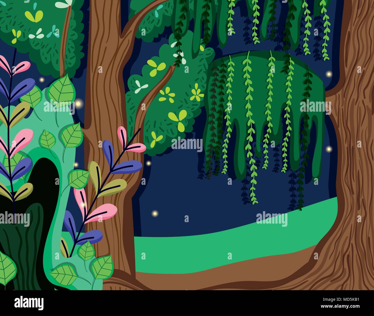 Beautiful forest scenery Stock Vector Image & Art - Alamy