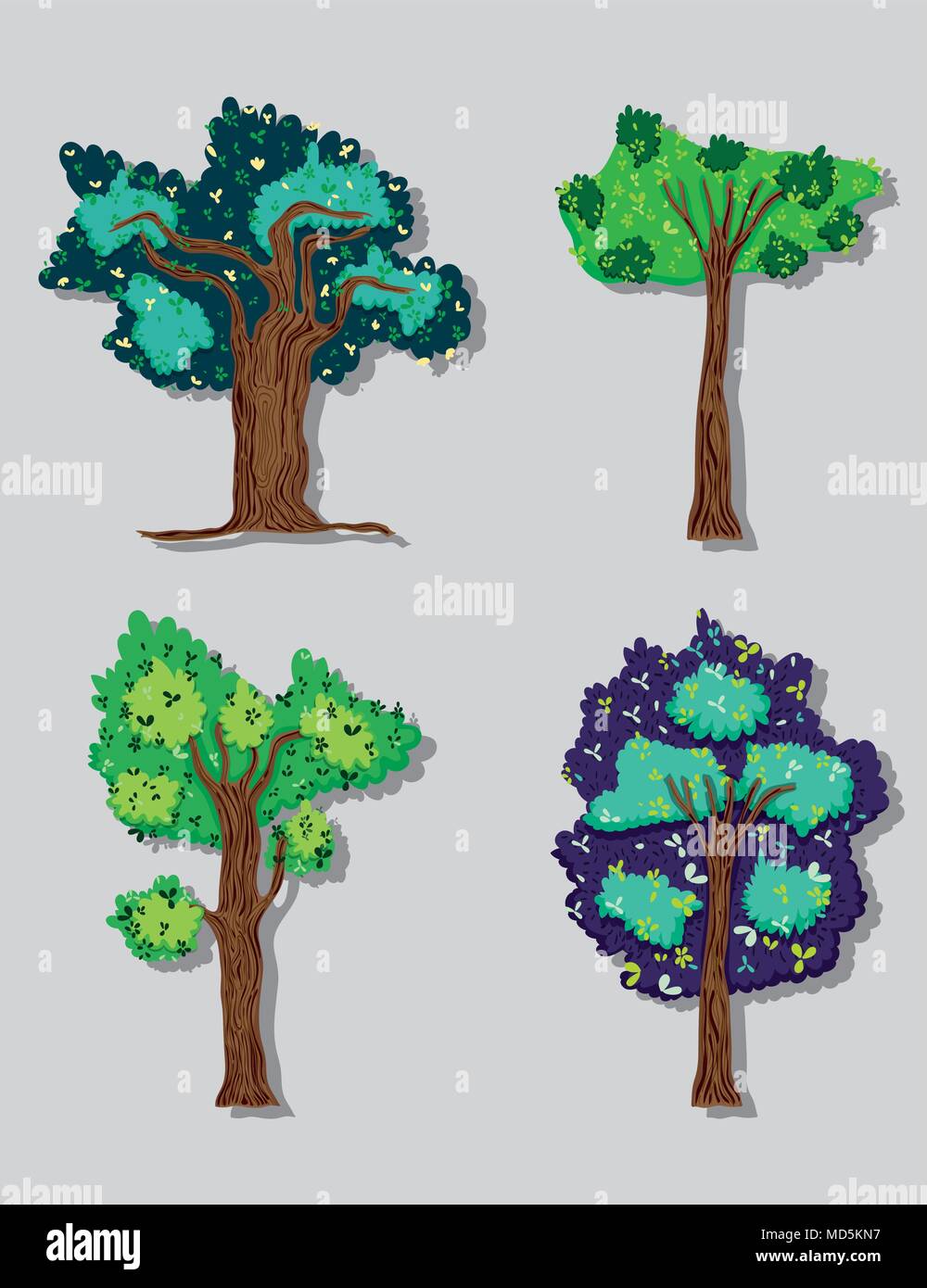 Set of forest trees Stock Vector Image & Art - Alamy