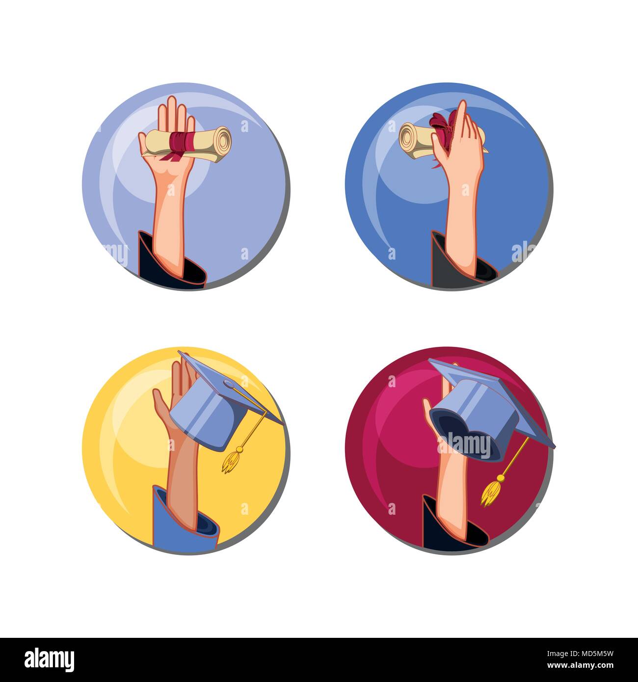 graduation card with hat and diploma vector illustration design Stock ...