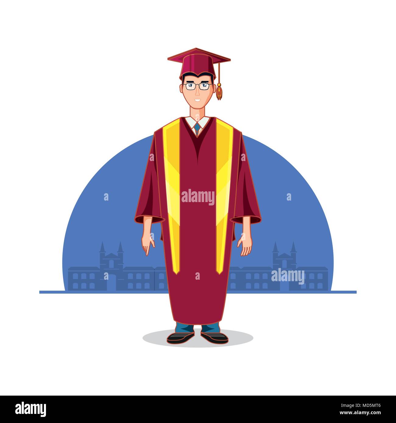 graduate man avatar character vector illustration design Stock Vector ...