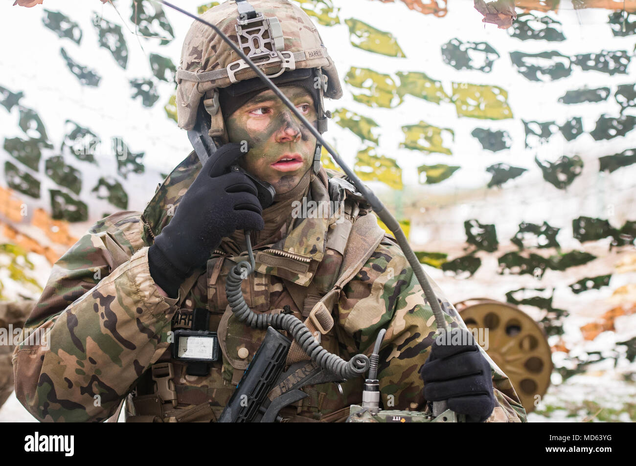 U.S. Staff Sgt. Nicholas Harris, a squad leader assigned to Company B ...