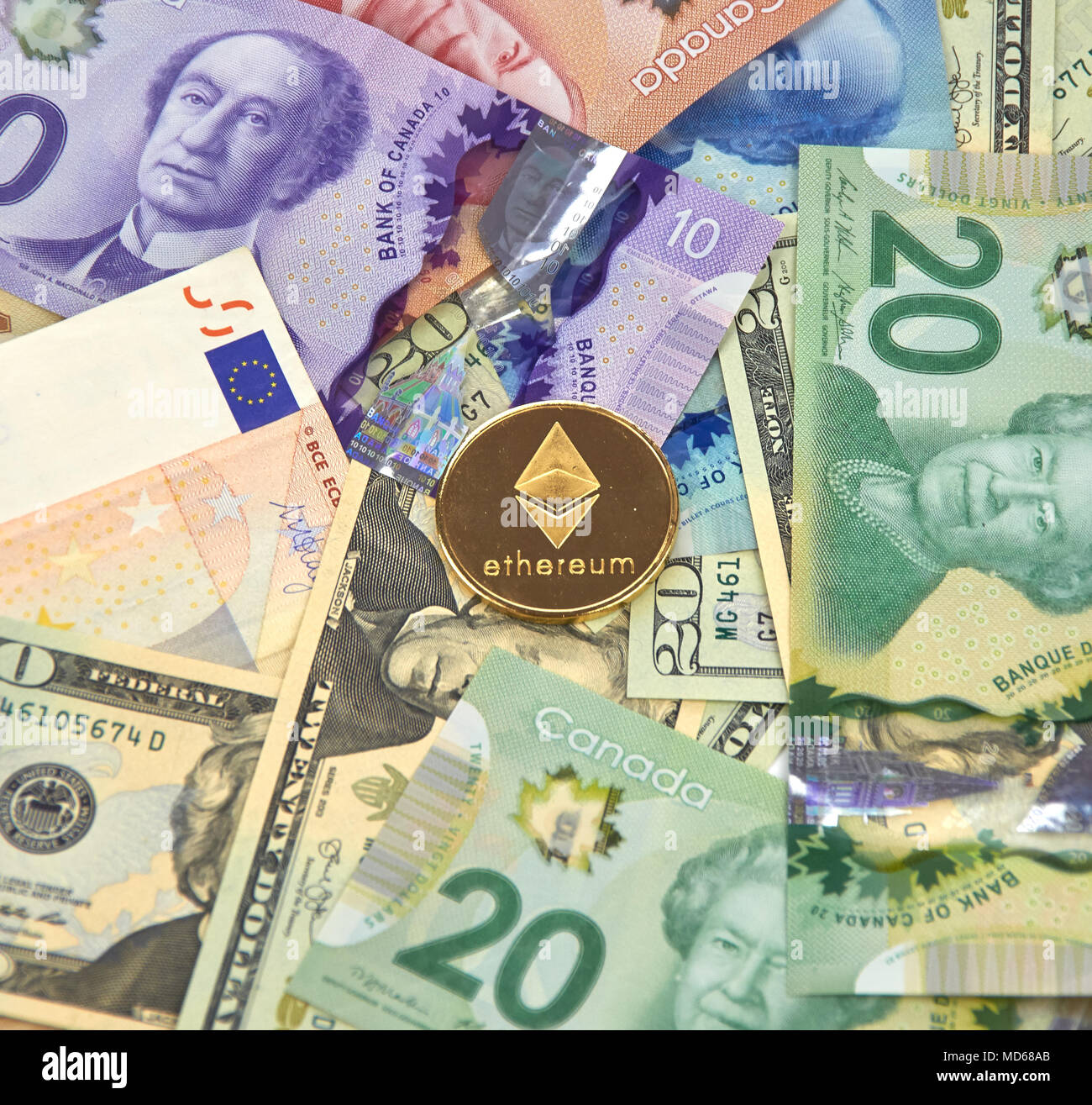 American and canadian dollars hi-res stock photography and images