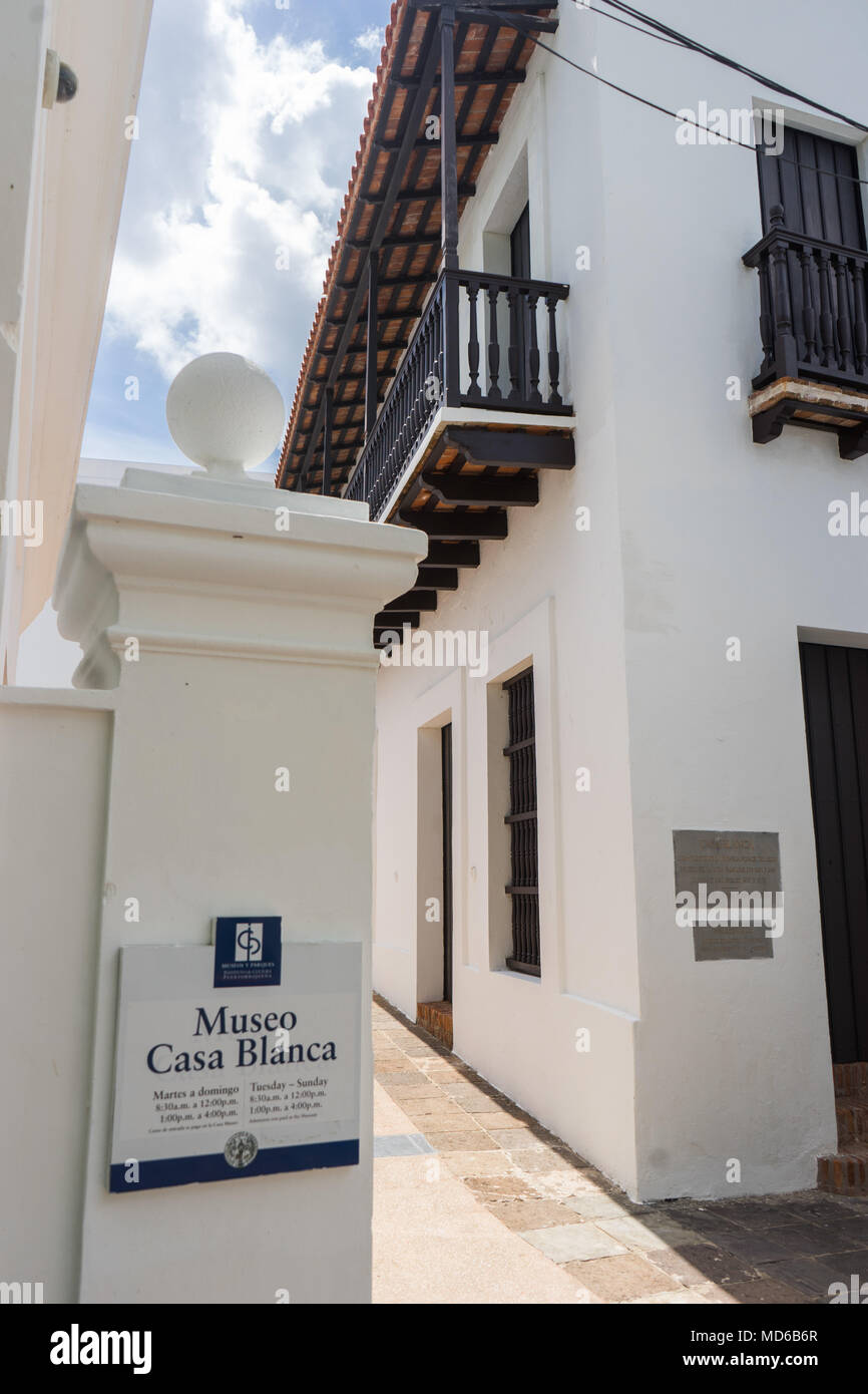 San Juan, Puerto Rico, March 22, 2018 - Casa Blanca is a 16th century structure that once belonged to Juan Ponce de León.  The structure of the building was compromised by Hurricane María and thanks to various government agencies and the private sector, this historical building was repaired. Most of the rebuilding work was done by inmates from The Puerto Rico Department of Correction. FEMA/Eliezer Hernández Stock Photo