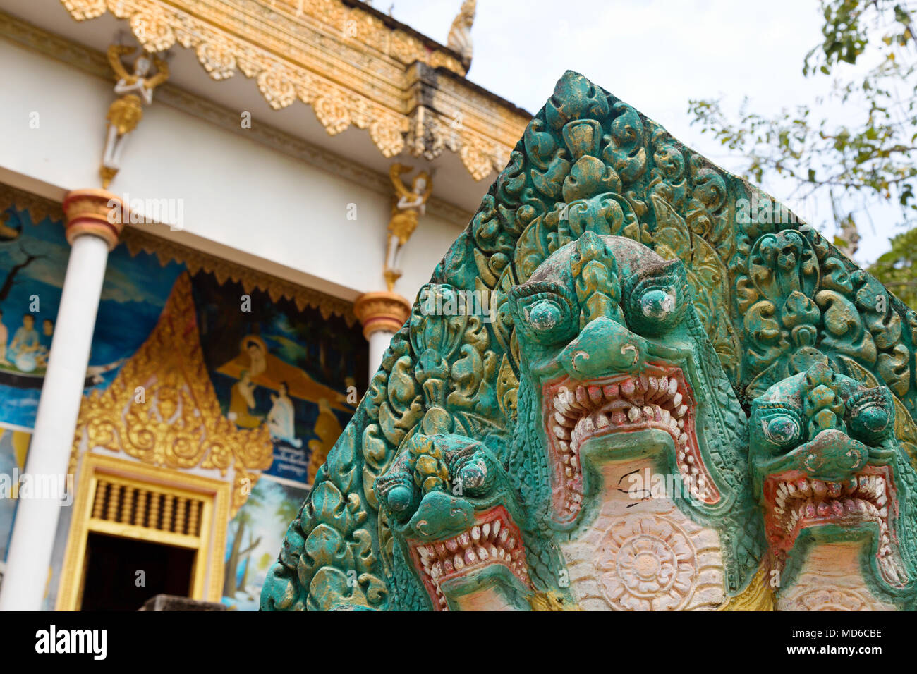 Buddhist religion - symbols and statues related to Buddhism,  Cambodia, Asia Stock Photo