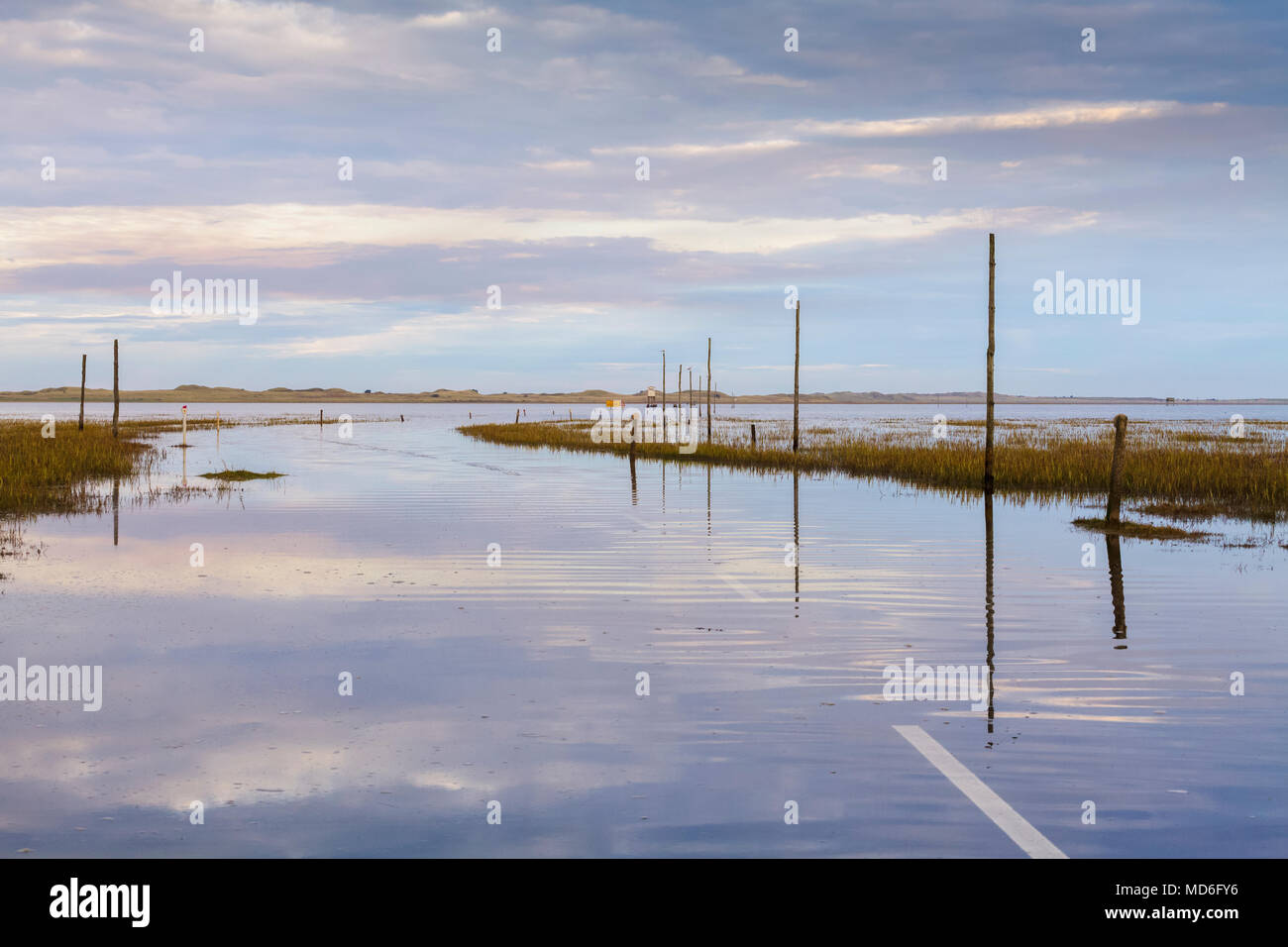 High Tide on Causeway to the Holy Island of Lindisfarne in